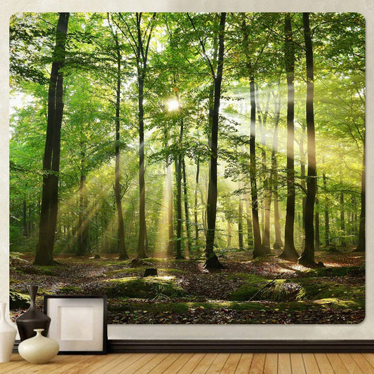 Psychedelic Forest Tapestry Wall Hanging for Boho Hippie Room Decor