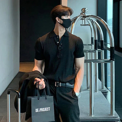 Zakenda | Polo rétro en tricot respirant pour hommes