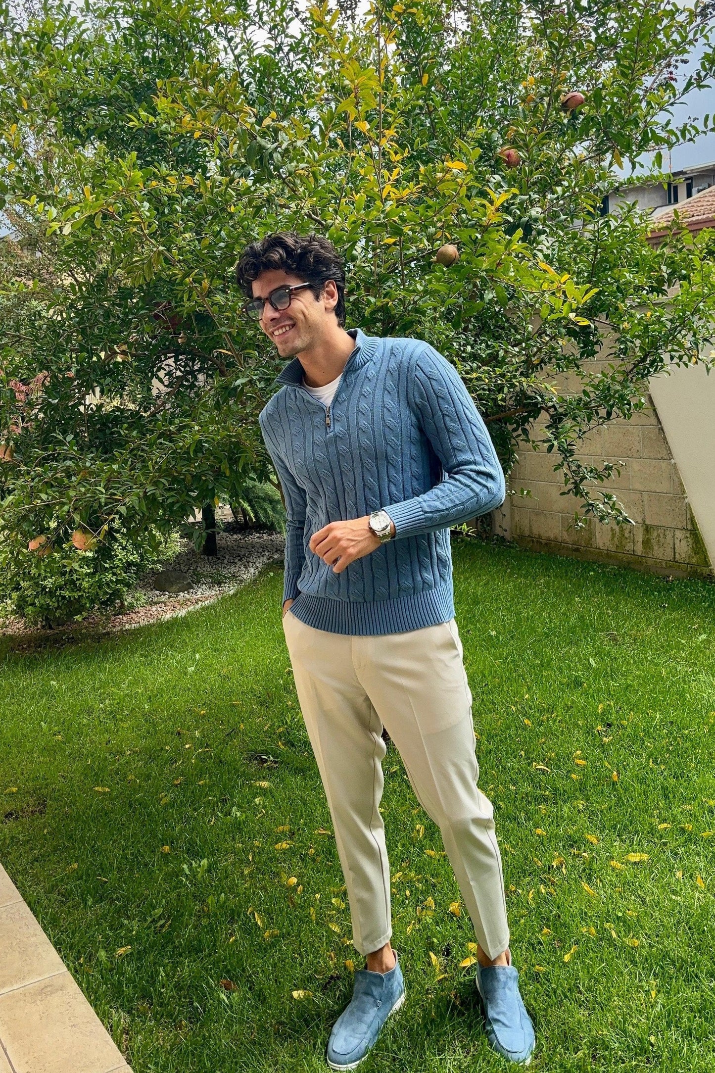 Zakenda | Ensemble bleu blanc