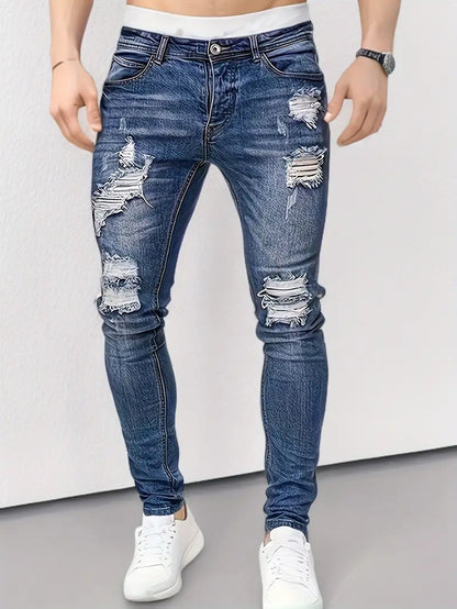 Zakenda | Gabriel - jeans à rayures déchirés et décontractés pour hommes