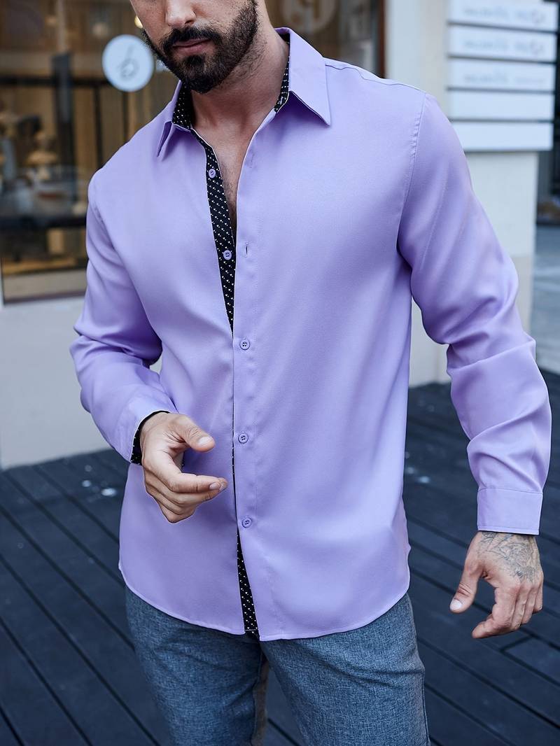 Zakenda | Alexander - chemise à manches longues bloc de couleur pour hommes