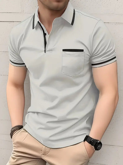 Zakenda | Daniel - maillot de golf à manches courtes contrasté