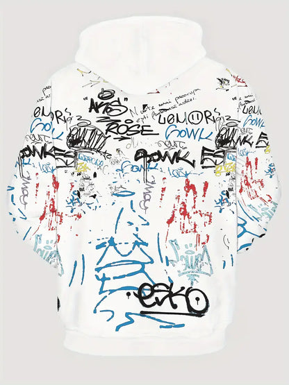 Zakenda | David - sweat à capuche imprimé doodle pour homme
