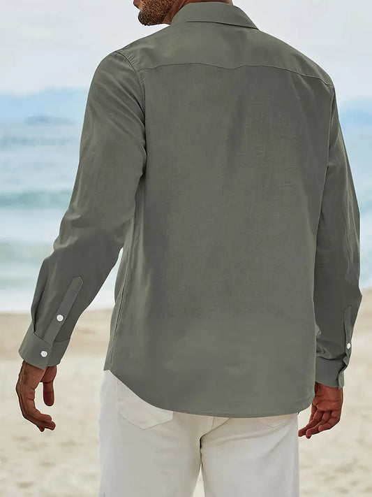 Zakenda | Ethan - chemise décontractée à manches longues avec patte de boutonnage