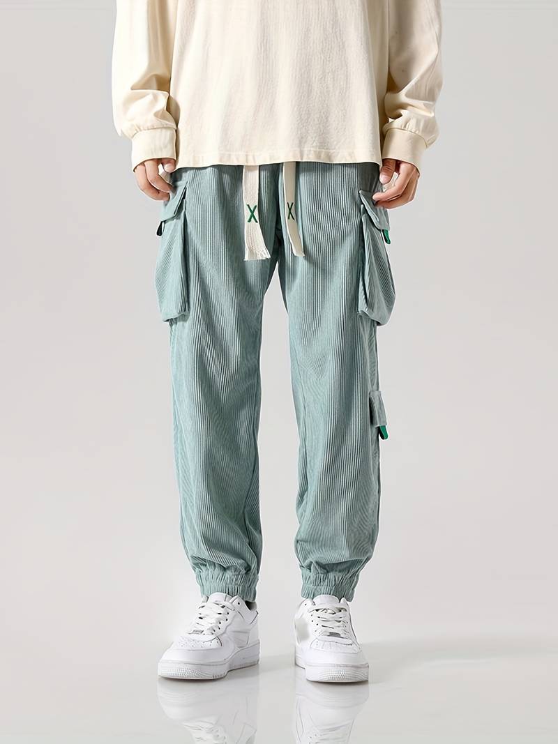 Zakenda | Christopher - pantalon cargo décontracté et structuré avec plusieurs poches pour hommes