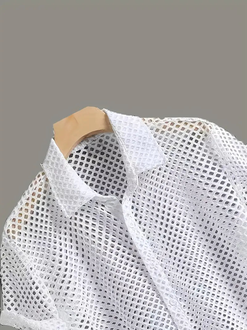 Zakenda | Daniel - chemise à manches courtes évidée