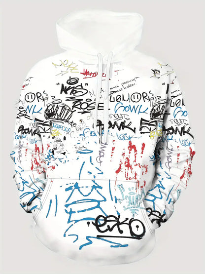 Zakenda | David - sweat à capuche imprimé doodle pour homme