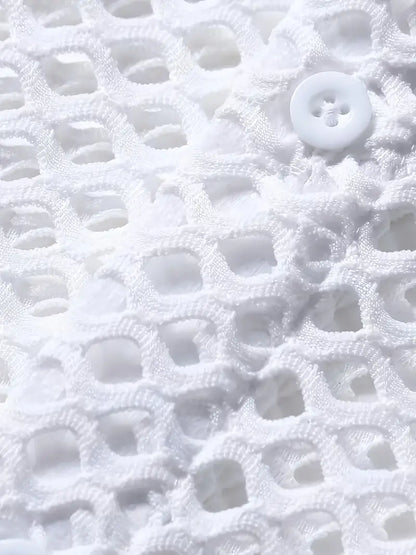 Zakenda | Daniel - chemise à manches courtes évidée