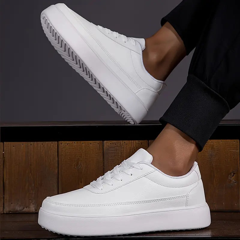 Zakenda | Andrew - chaussures de skate blanches simples pour hommes