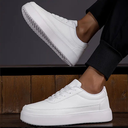 Zakenda | Andrew - chaussures de skate blanches simples pour hommes