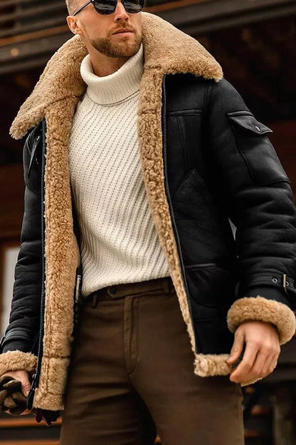 Zakenda | Hommes camel élégant blouson en cuir volant
