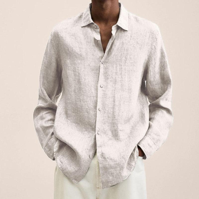 Zakenda | Chemise pour homme à revers en coton et lin