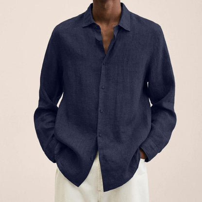 Zakenda | Chemise pour homme à revers en coton et lin