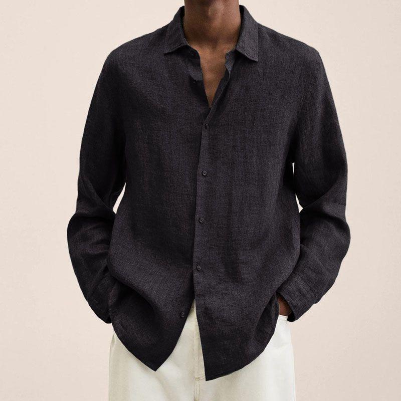 Zakenda | Chemise pour homme à revers en coton et lin