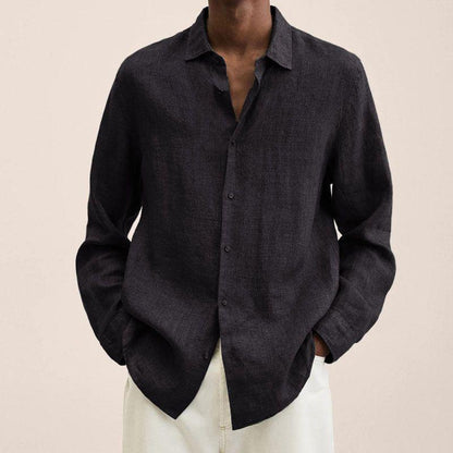 Zakenda | Chemise pour homme à revers en coton et lin