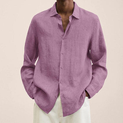 Zakenda | Chemise pour homme à revers en coton et lin