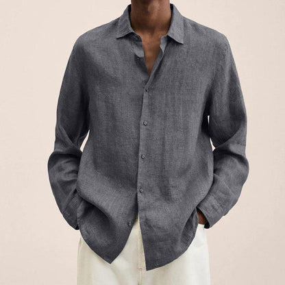 Zakenda | Chemise pour homme à revers en coton et lin
