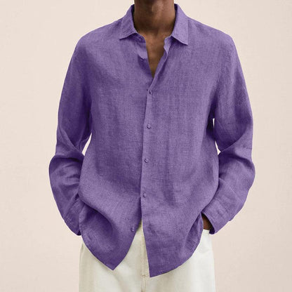 Zakenda | Chemise pour homme à revers en coton et lin