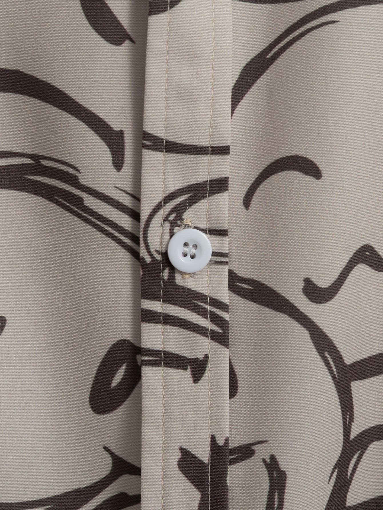 Zakenda | Chemise beige avec imprimé de caractère