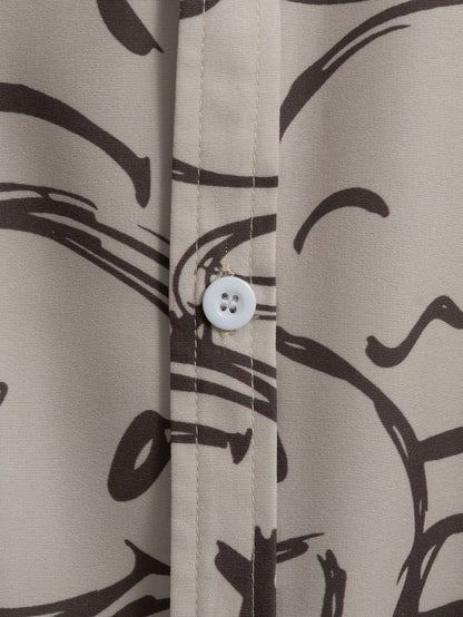 Zakenda | Chemise beige avec imprimé de caractère